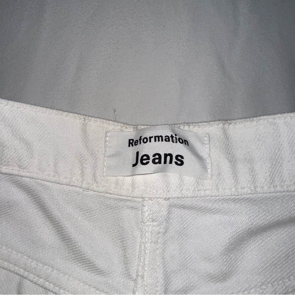 REFORMATION Cherry Denim Skirt in White - Picture 4 of 6